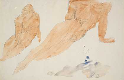 奥古斯特·罗丹的《两个躺着的裸体》