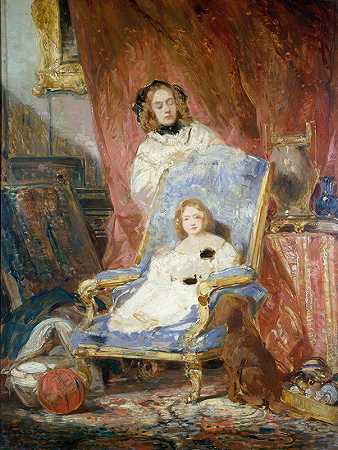 “伊莎贝夫人和女儿的肖像