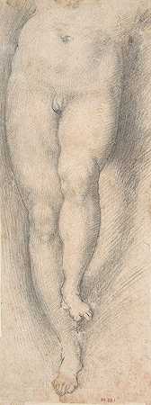Cristoforo Roncali的《一个年轻男孩的躯干和腿部下部研究》