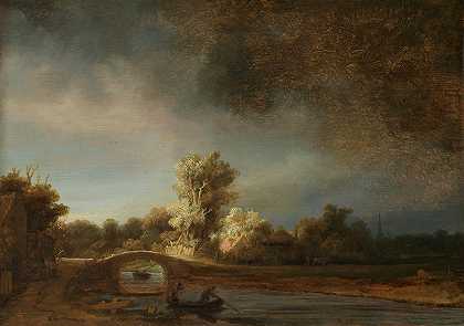 伦勃朗·范·里恩的《石桥风景》