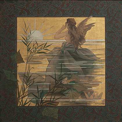 亚历山大·德·里奎尔的《日出时带翅膀的仙女》