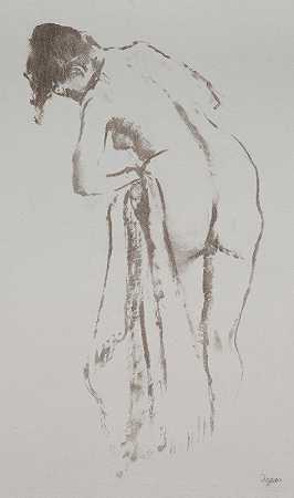 埃德加·德加（Edgar Degas）的《带毛巾的裸女》