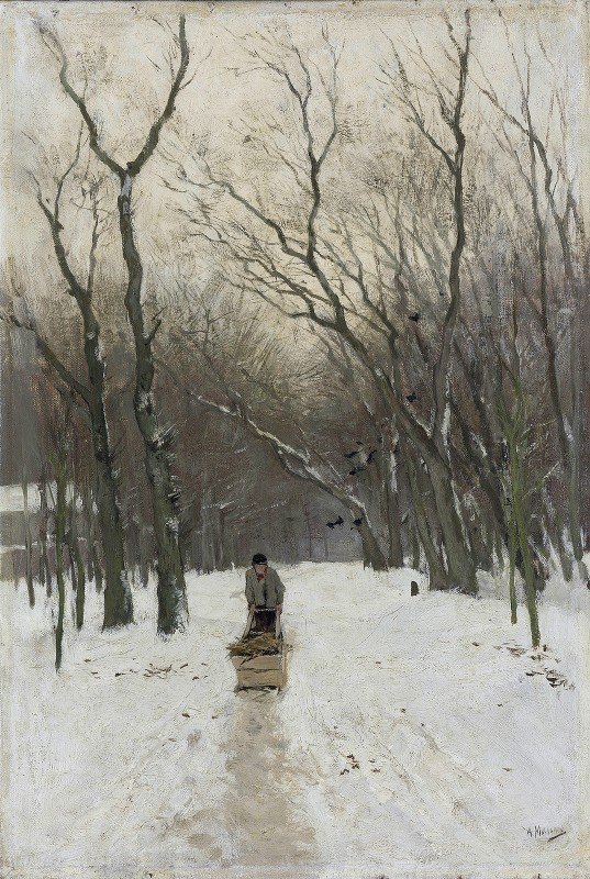 安东·莫夫的《舍弗宁根森林的冬天》