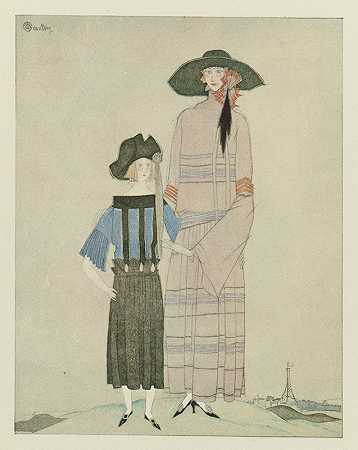 “V.R.夫人和女儿的肖像查尔斯·马丁的珍妮·兰文的裙子