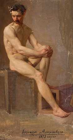 Kazimierz Alchimowicz的《坐着的男人的裸体》