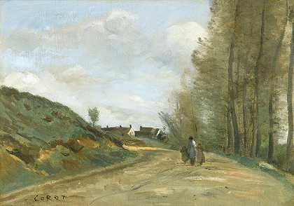 “Gouvieux路，尚蒂利附近，由Jean Baptiste Camille Corot设计