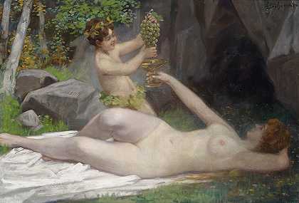维克多·席维特的《森林仙女与年轻的酒神》