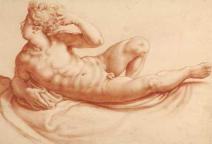 Francesco de’Rossi的《躺着的裸男》