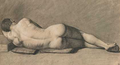 “裸体男人，作者：Jean-Baptiste-Camille Corot
