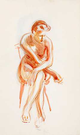 马格努斯·恩克尔的《裸坐模特》