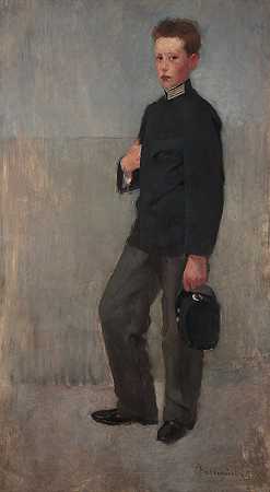 奥尔加·博兹南斯卡（Olga Boznanska）的《一个穿着中学制服的男孩的肖像》