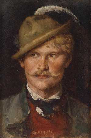 弗兰茨·冯·德弗雷格的《戴帽子的农民男孩》