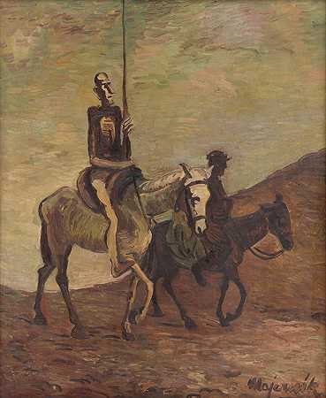 《堂吉诃特与桑乔·潘扎》，作者：Cyprián Majerník