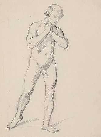 Józef Simmler的裸体男性素描