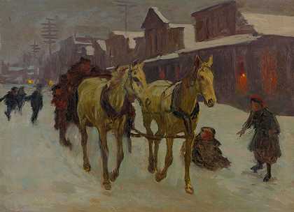 理查德·洛伦兹的《寒冬之夜穿越小镇》