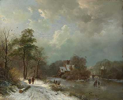 巴伦德·科内利斯·科科克（Barend Cornelis Koekkoek）的《冬季风景，荷兰》