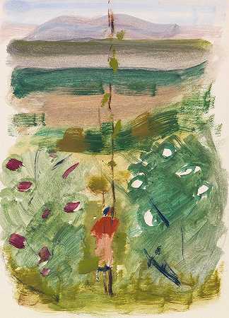 奥斯卡·施莱默（Oskar Schlemmer）的《灌木丛间的背影风景》