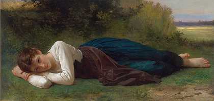 “休息（躺着的女孩）威廉·阿道夫·布格罗