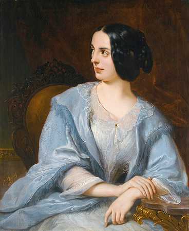 《一位据说是女演员维拉·萨莫伊洛娃的女士肖像》，作者：亨利·尤金·普鲁查特