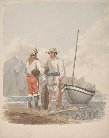 阿尔弗雷德·迪斯顿（Alfred Diston）的《特内里费加拉奇斯的船夫和媒体人》（Boatman and Medianero of Garachics，Tenerife）