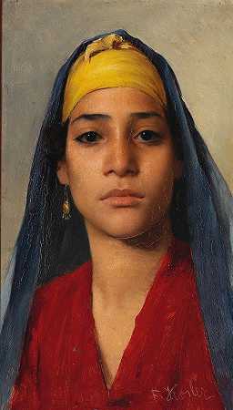 《一位年轻埃及女性的肖像》，作者：弗朗茨·泽弗·科斯勒（Franz Xaver Kosler）