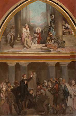 “圣弗朗索瓦·德塞莱斯的童年——维克多·路易斯·莫特斯（Victor Louis Mottez）的圣弗朗索瓦·德塞莱斯（Saint François de Sales）宣扬夏布莱异教徒