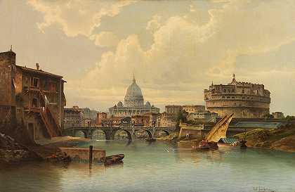 卡尔·考夫曼（Karl Kaufmann）的《罗马与圣彼得和恩格斯堡》（View of Rome with St.Peter and Engelsburg）