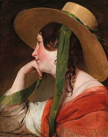 弗里德里希·冯·阿默林的《戴草帽的女孩》