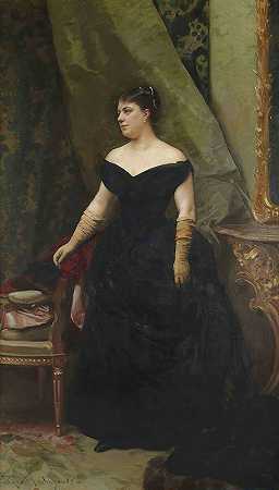“艾萨克·赫施·凯恩夫人的肖像，莱蒙多·德·马德拉佐和加雷塔的Née Koenigswarter