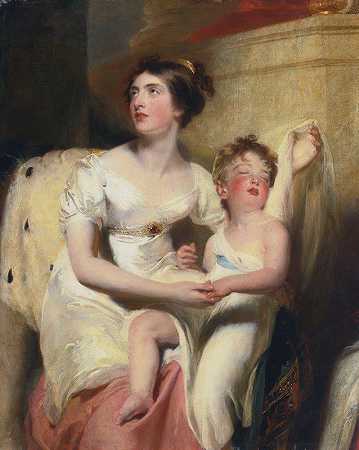 托马斯·劳伦斯爵士的《查理蒙特伯爵夫人安妮和她的儿子詹姆斯》
