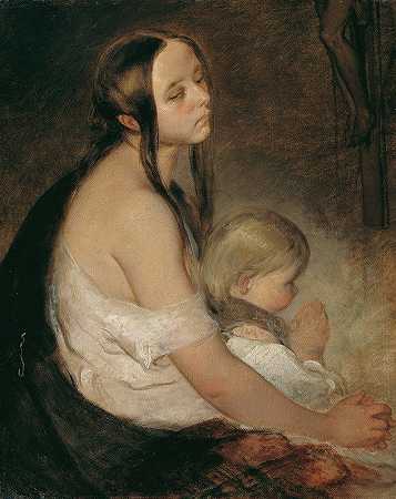 彼得·芬迪的《十字架下有孩子的母亲》