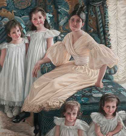 詹姆斯·蒂索的《延维尔伯爵夫人和她的四个孩子》