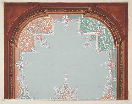 Jules Edmond Charles Lachaise设计的带有丝线边框的彩绘天花板