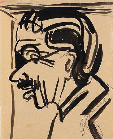 恩斯特·路德维希·凯尔希纳的男性肖像