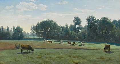“马库锡-让-巴蒂斯特·卡米尔·科罗特放牧的奶牛