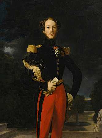 让·奥古斯特·多米尼克·安格尔斯的《费迪南德·菲利普王子肖像，德奥莱昂公爵，圣云城堡花园前》