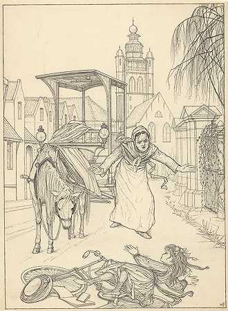 Willem Pothaus的《被马车撞的女孩》