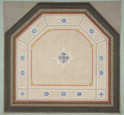 Jules Edmond Charles Lachaise的五边形天花板装饰设计