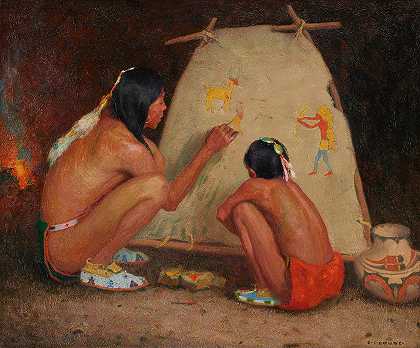《印度画家》，作者：Eanger Irving Couse