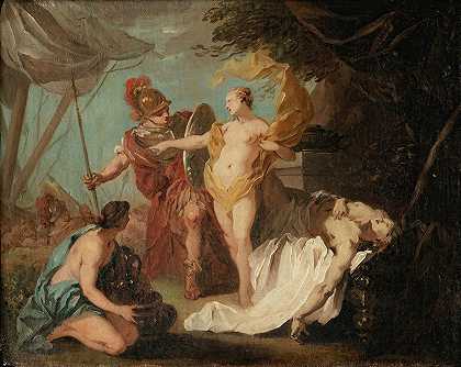 艾蒂安·杰奥拉特的《阿基里斯为帕特罗克洛斯之死报仇而离开的素描》