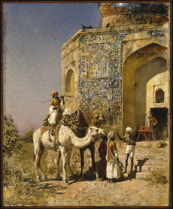 埃德温·洛德·威克斯（Edwin Lord Weeks）的《印度德里外的老青瓦清真寺》