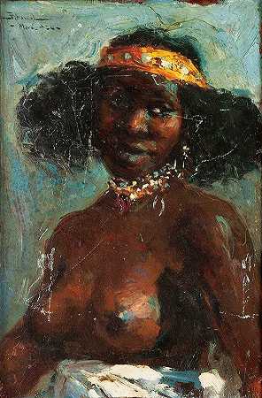Carlos Abascal的《胸围中的年轻女性肖像》