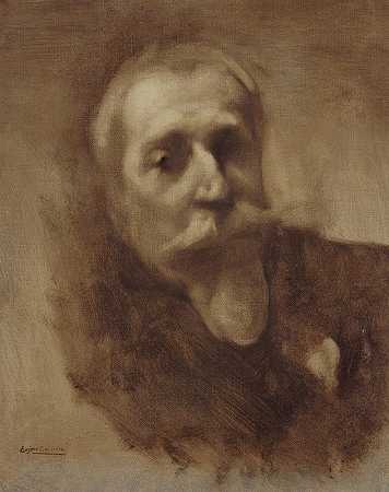 “肖像阿纳托利法国（1844-1924），作家尤金·卡里埃