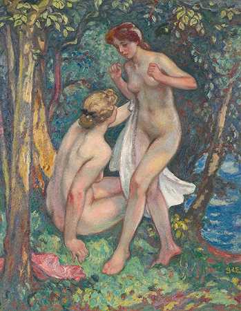 “乔治·埃斯帕纳特的《两个洗澡的女人》
