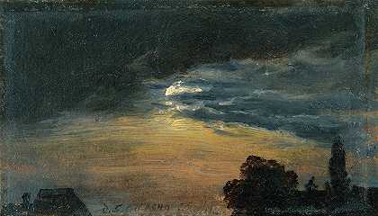 约翰·克里斯蒂安·达尔的《月光中的云》