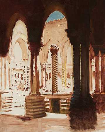 “Monreale Palermo的修道院庭院”，作者：Kazimierz Stabrowski
