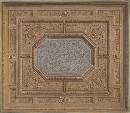 Jules Edmond Charles Lachaise的《餐厅天花板设计》，Neudeck