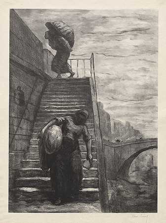 亚历山大·卢诺瓦的《洗衣女从码头楼梯上下来》