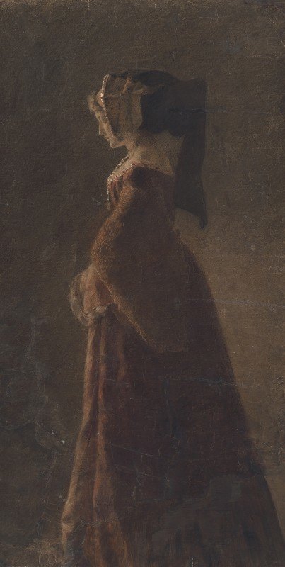 Jozef Hanula的《戴面纱的女士肖像》