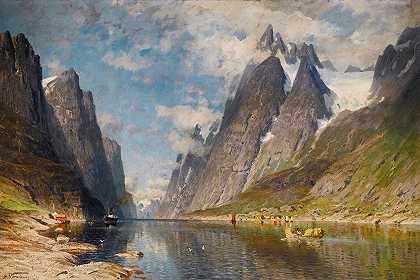 阿德尔斯汀·诺曼（Adelsteen Norman）的《挪威峡湾》（可能是Sognefjord）